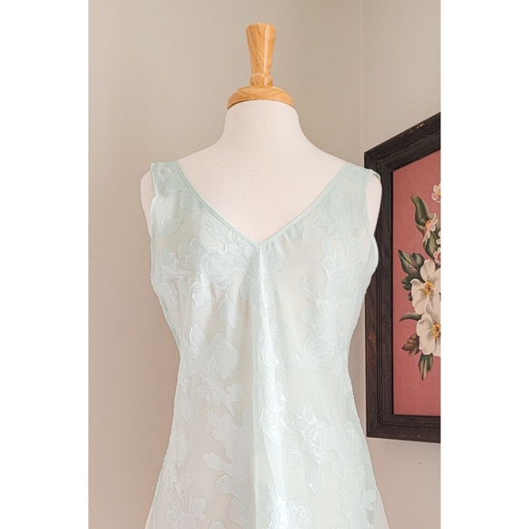 Vintage Sheer Floral Two Piece Robe & Slip Matching Set L.A. Intimates Nightgown - Picture 8 of 16